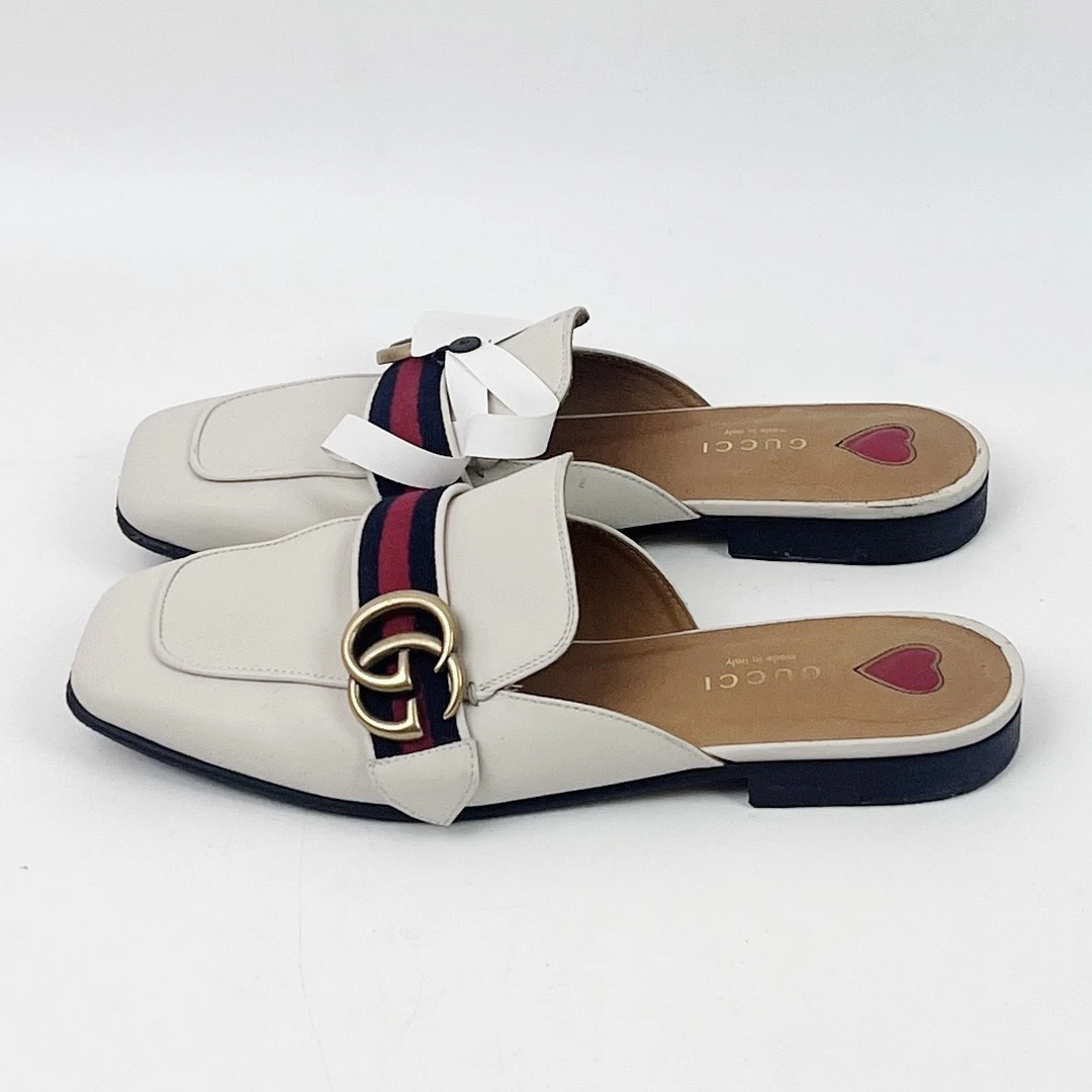 95新 GUCCI/古驰 37码 古驰Gucci 方头半拖 95新 xz0080