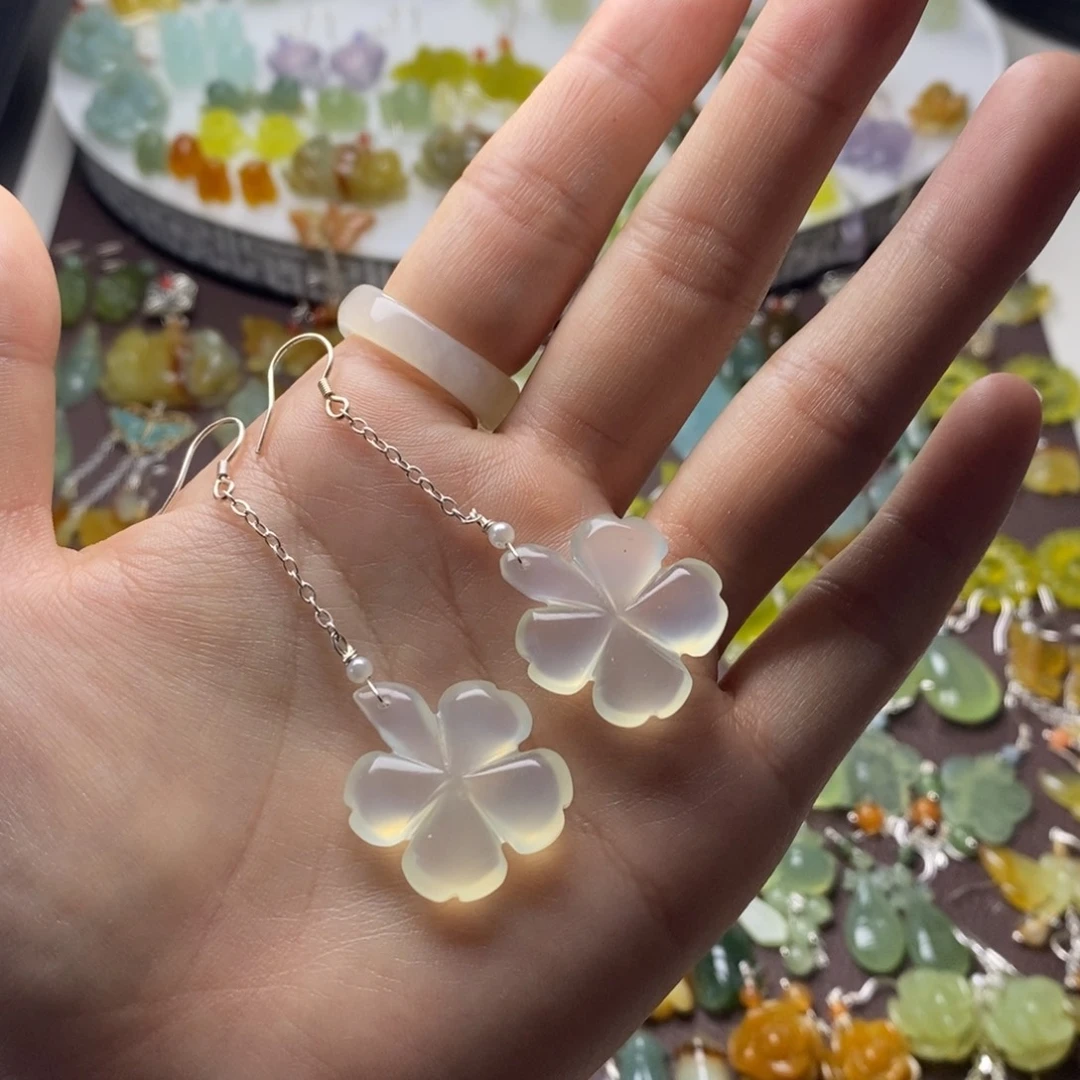 蛇纹石玉合金耳饰/颈饰