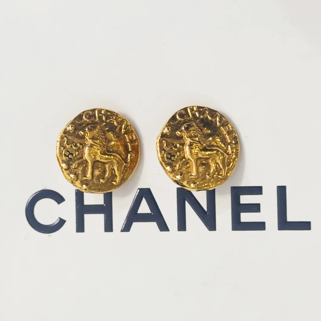 95新 Chanel/香奈儿 Chanel vintage香奈儿中古狮子耳夹