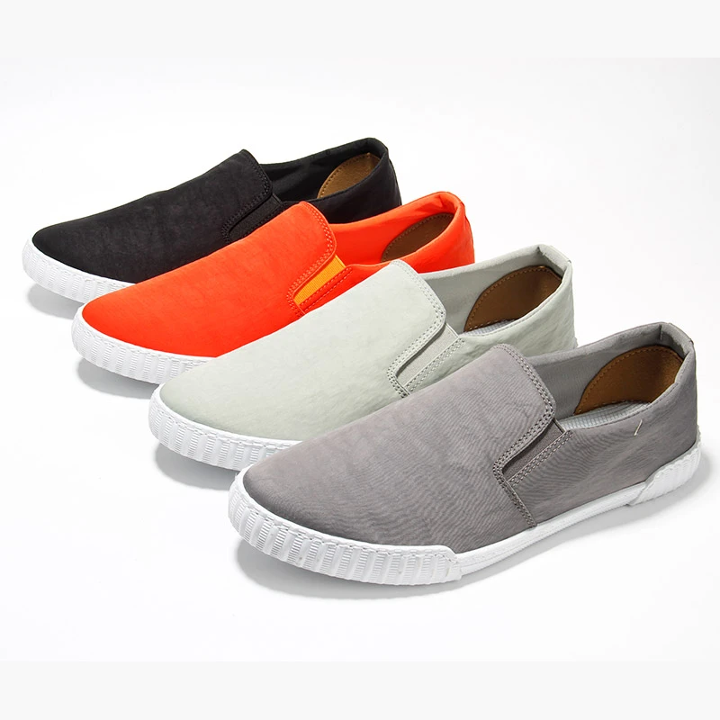 新款纯色简约冰丝布鞋懒人一脚蹬低帮松紧带休闲男鞋百搭布鞋0025