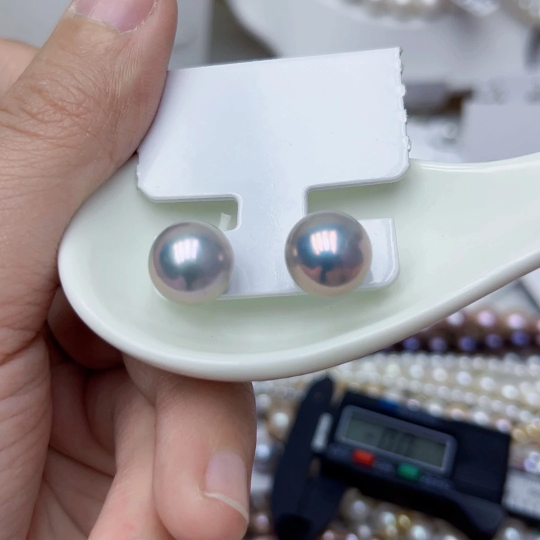 淡水珍珠耳饰银S925镶嵌