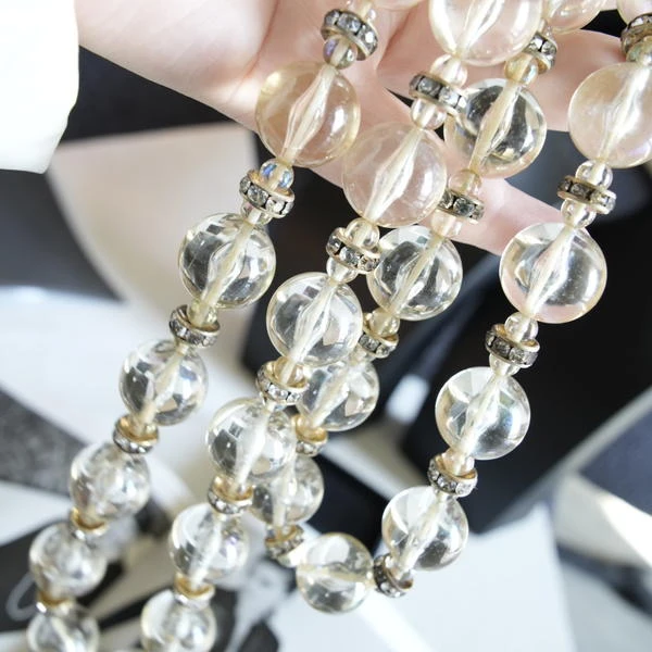 Chanel中古透明珠长项链