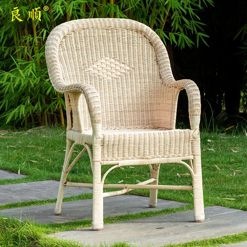汉中藤编良顺藤椅天然真藤老人椅腾椅藤编椅靠背椅传统高背藤椅子