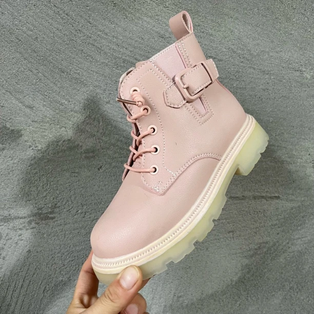 DT冬季1603加绒侧拉链男女童马丁靴短靴23D