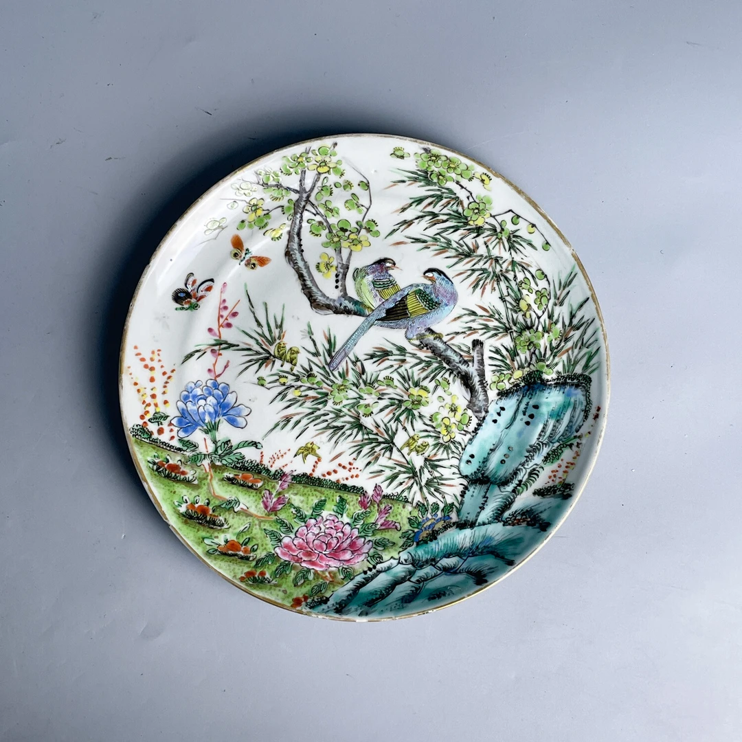 M25G7003D66 - 清光绪 粉彩花鸟纹赏盘