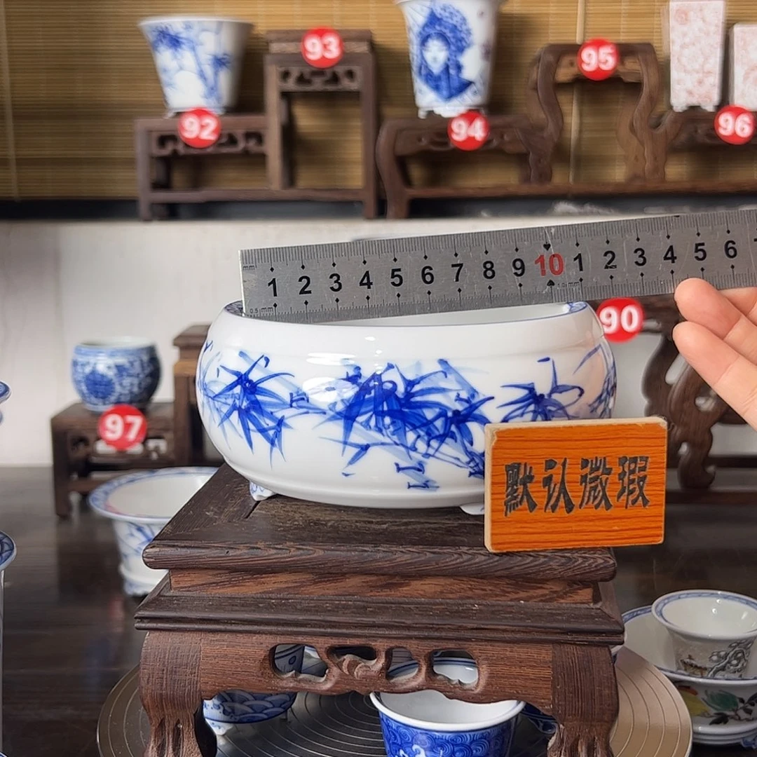 墨奈手绘陶瓷花盆内口10.3高6.1