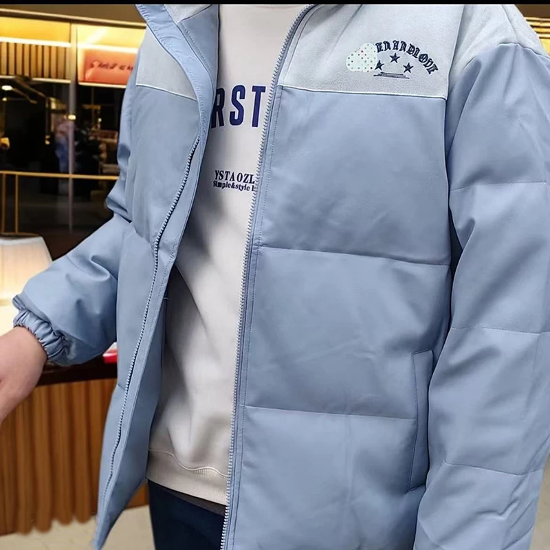 东家面包服男士加厚加厚嘎嘎绒填充宽松保暖夹克潮流休闲拼接棉服