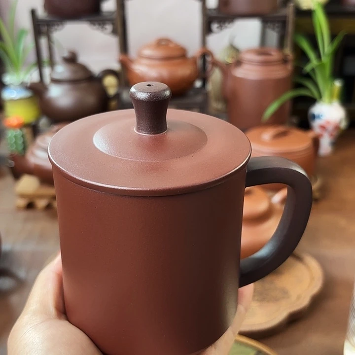 茶杯紫砂办公杯 紫泥 320cc