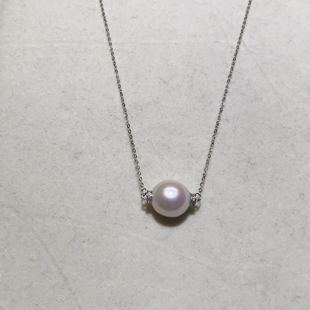 银S925镶嵌淡水珍珠颈饰