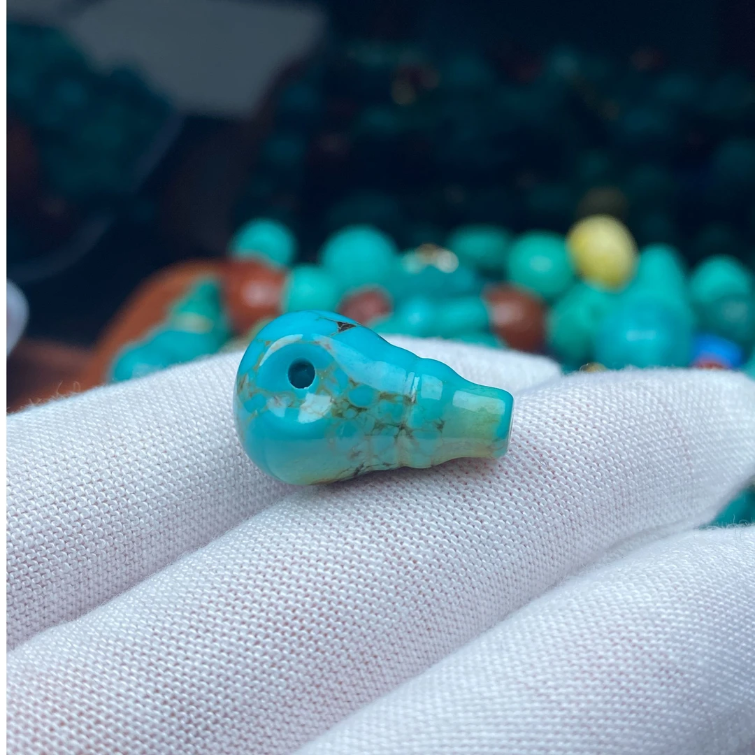 绿色俏色三通13mm配珠【019】