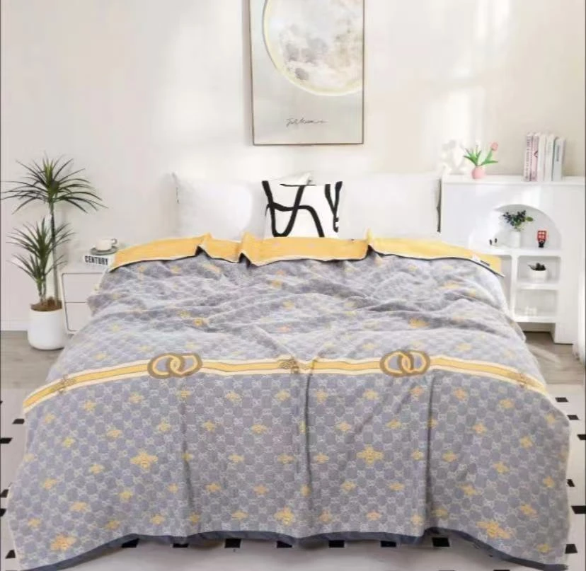 【古典蜜蜂】200*230CM可铺可盖多层棉纱布亲肤通用床盖