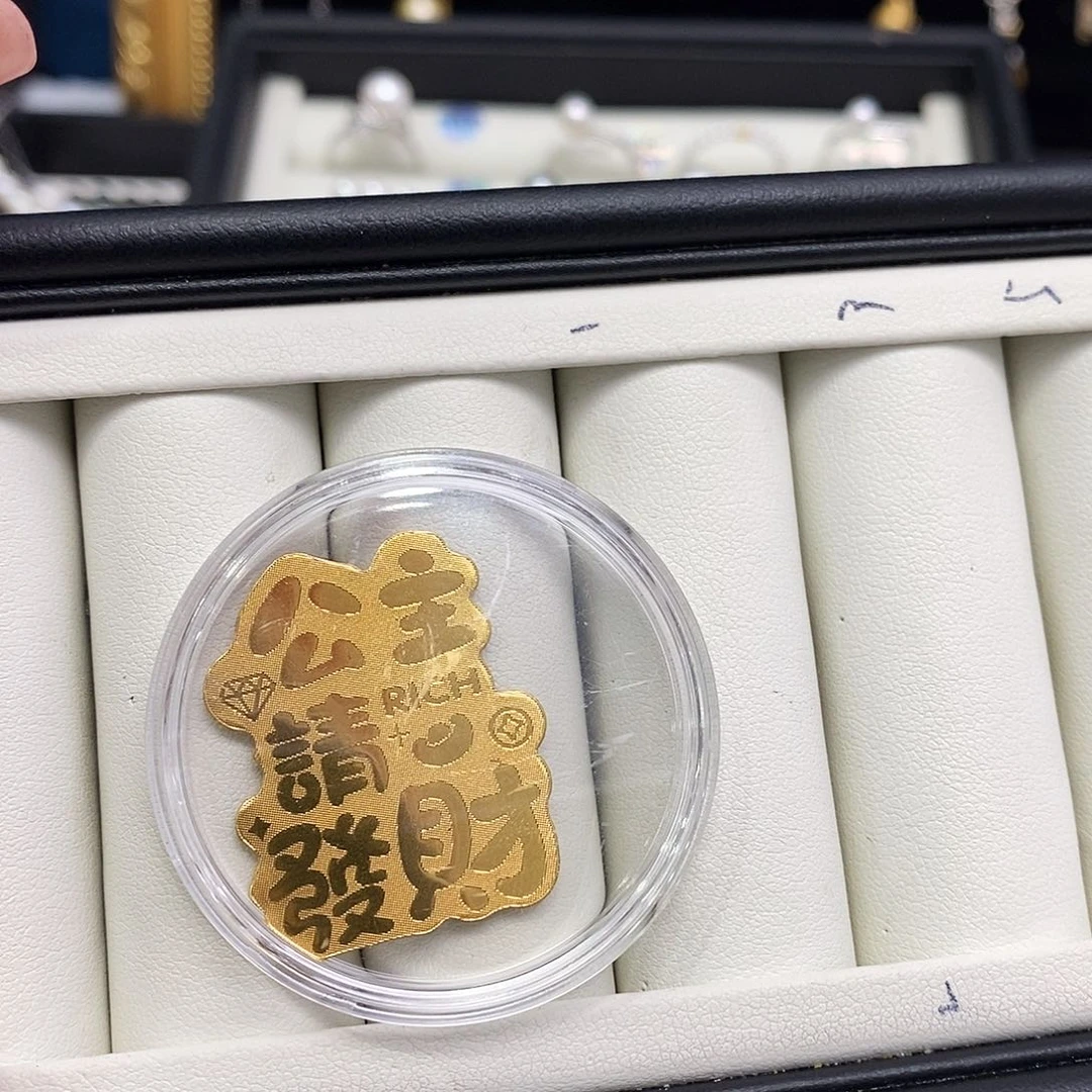 淡水珍珠戒指未镶嵌豁****妹金手贴