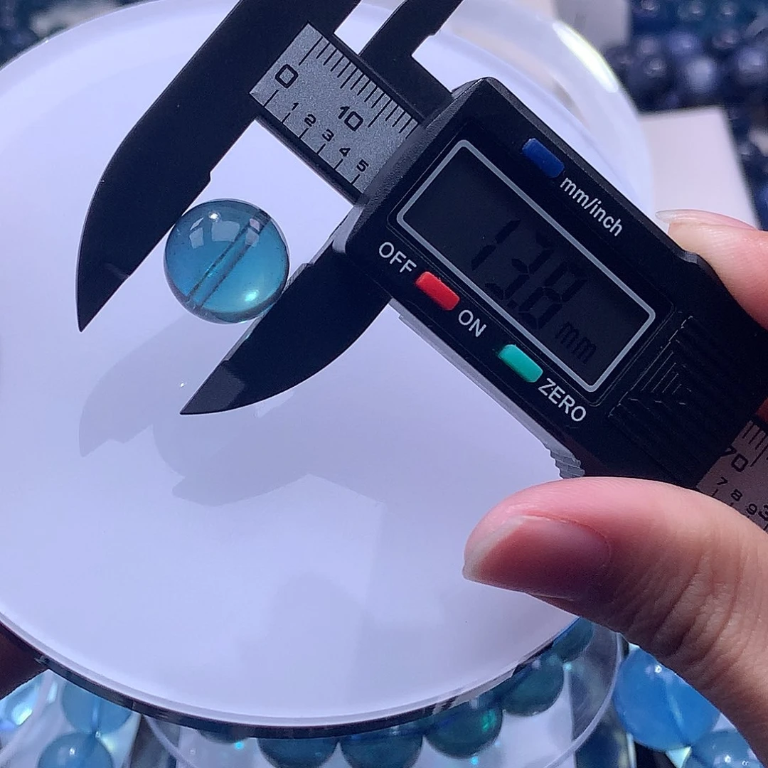 未镶嵌手串海蓝宝石13.8mm毕业魔鬼蓝绿 400元