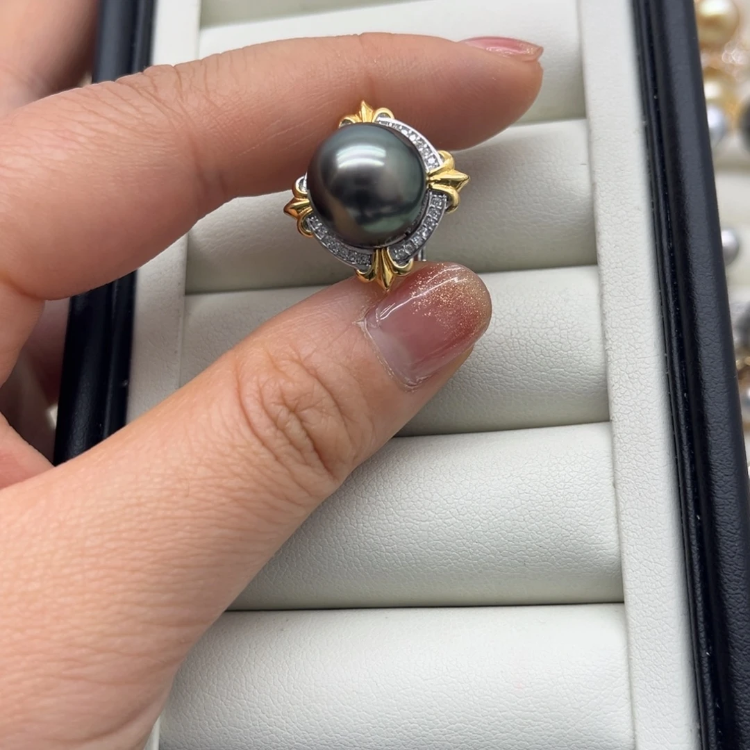 海水珍珠戒指银S925镶嵌