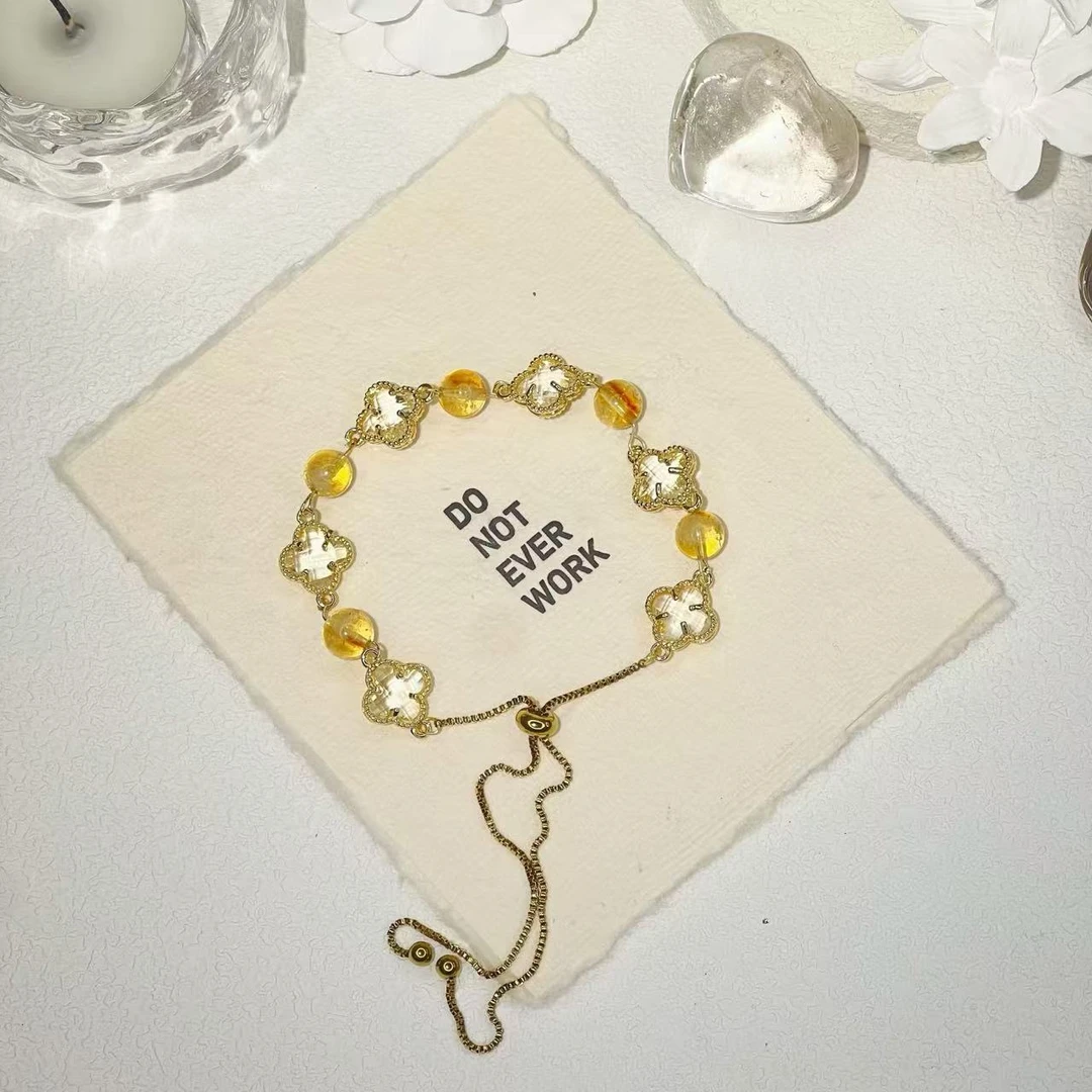 【四叶草-黄塔】TGS天然水晶手串原创设计 K208