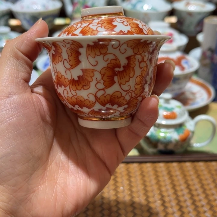 手绘茶杯盖碗陶瓷