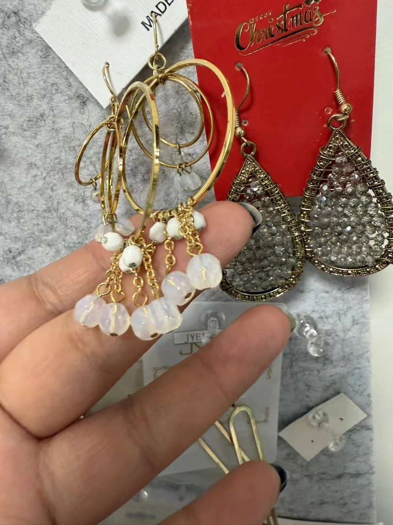 铜合金亚克力耳饰 外贸亚复古 女vintage 欧美风百搭配饰