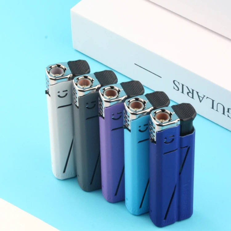 【热卖款】新款潮流家用防风耐用金属磨砂合金打火机创意蓝色燃气直
