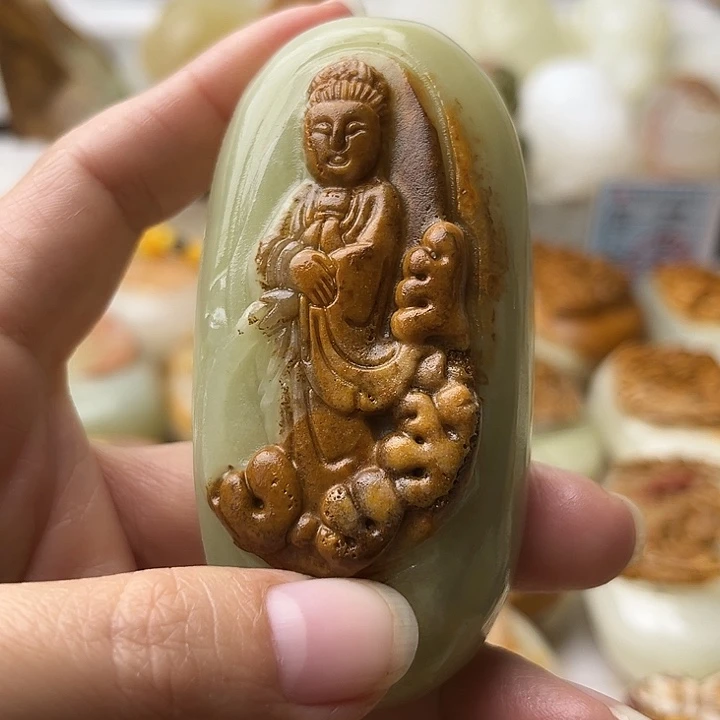 石材古青石不退换观音