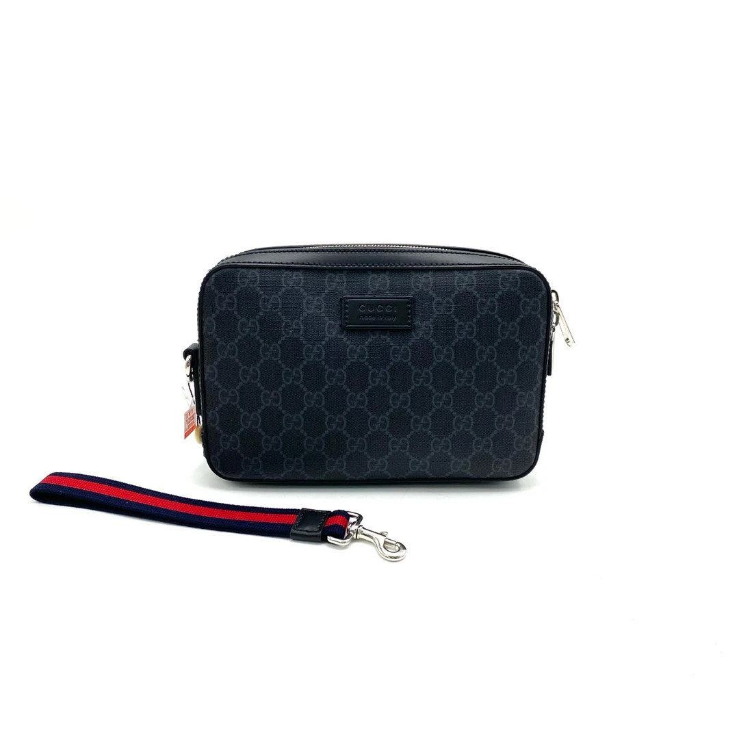 95新 GUCCI/古驰 黑老花手拿包 尺寸24/15