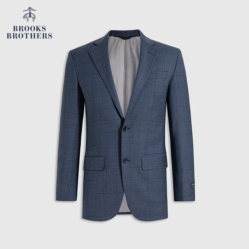 Brooks Brothers/布克兄弟男士25秋冬款绵羊毛格纹复古西装外套