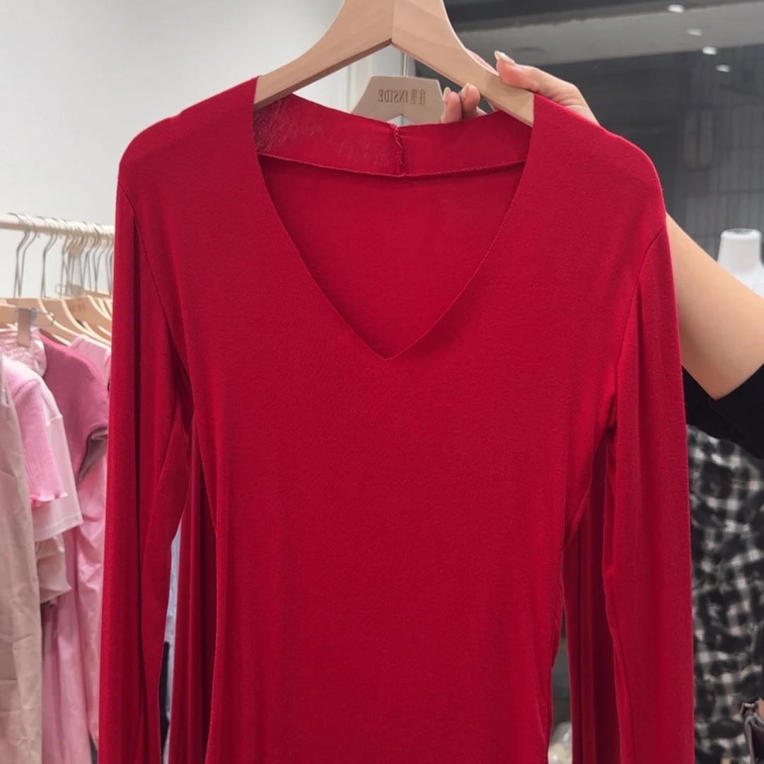 棉莫代尔棉辣妹长袖打底