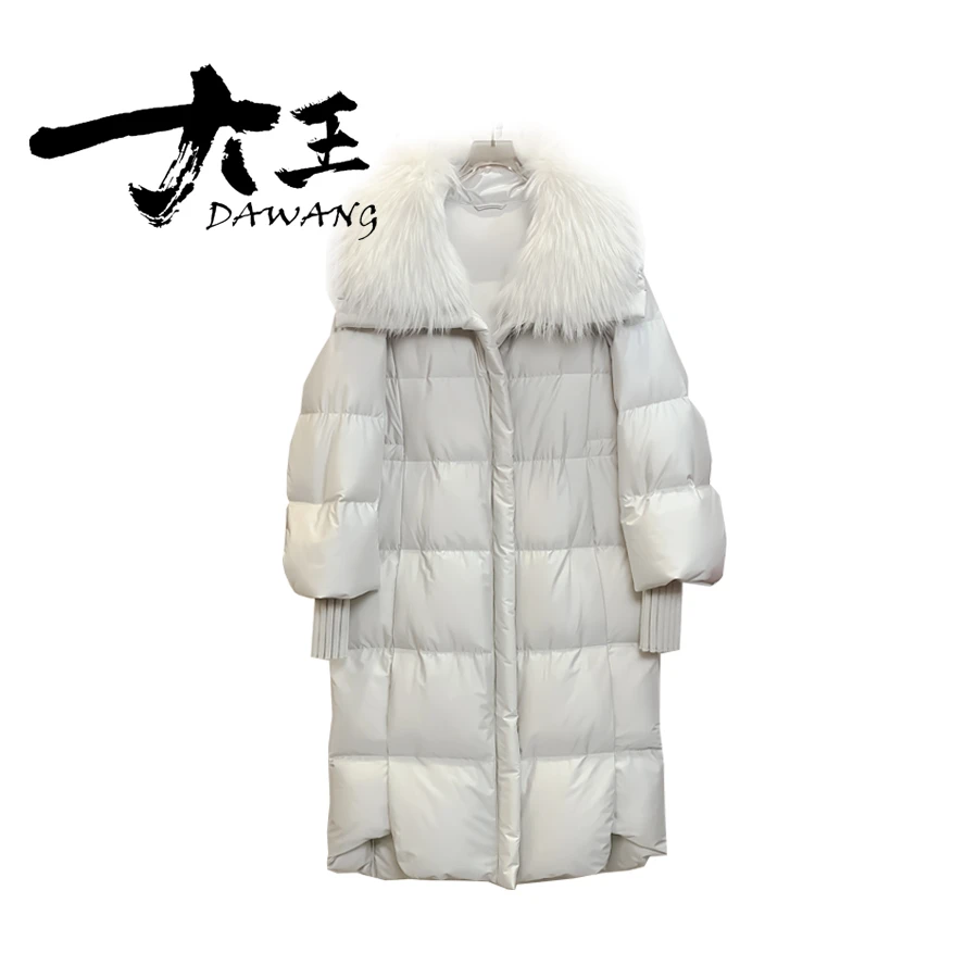 DAWANG |【花信】2025年新款长款高克重女士大毛领高智感鹅绒服119