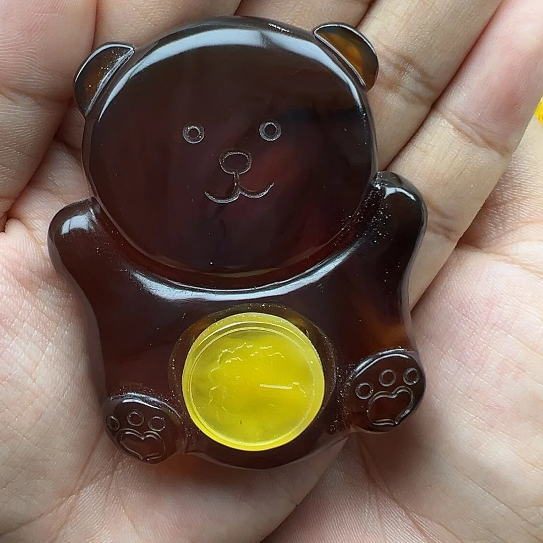 琥珀未镶嵌珠宝奇石转转小熊