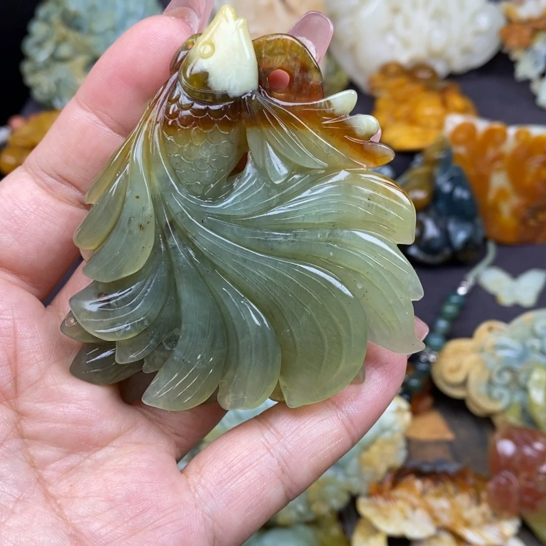 蛇纹石玉未镶嵌吊坠(赠链)