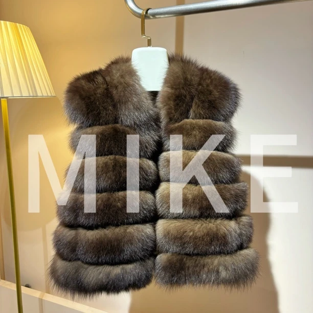 新款狐狸毛马甲【告白气球】进口秋冬新款 60厘米横排