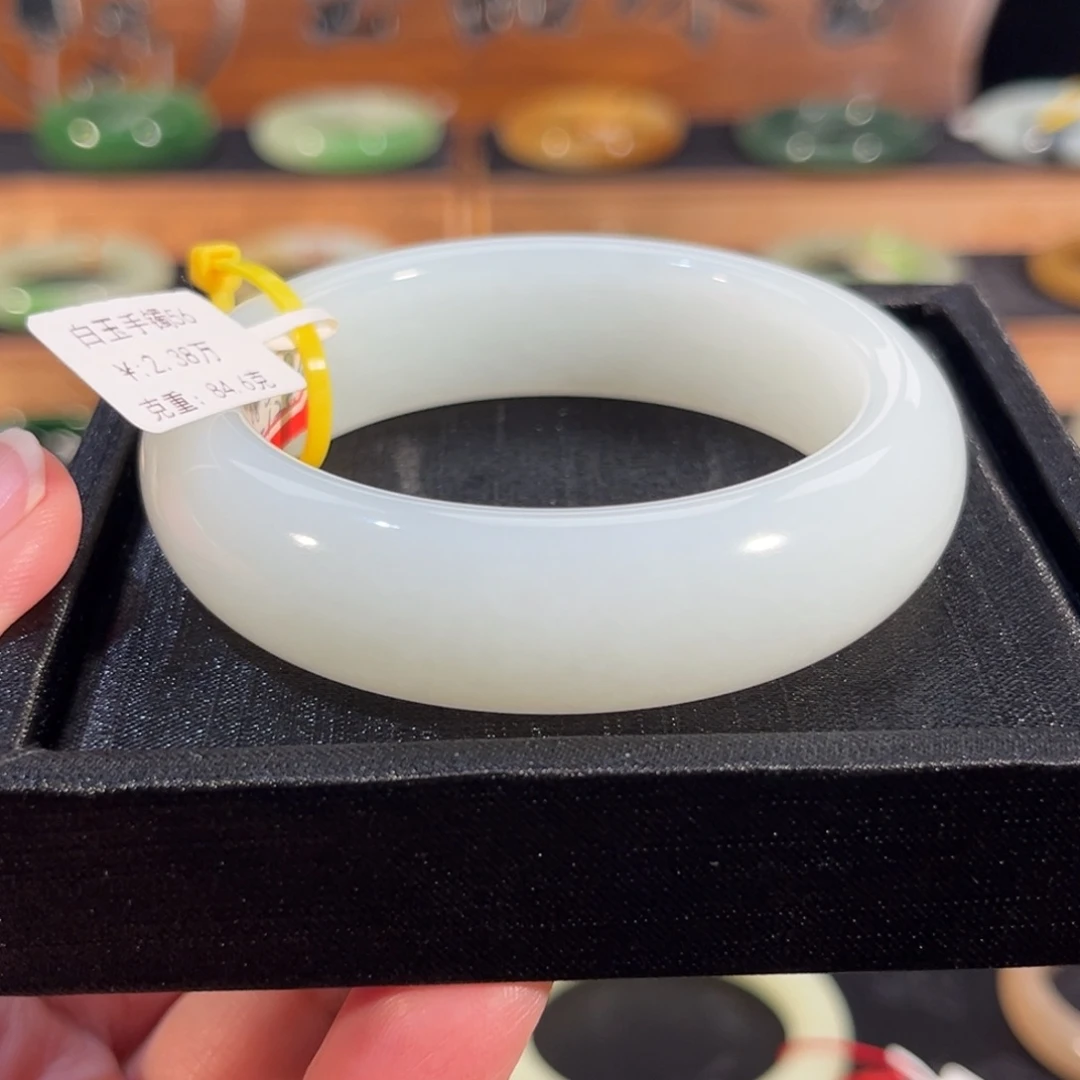 和田玉未镶嵌手镯白玉轮胎