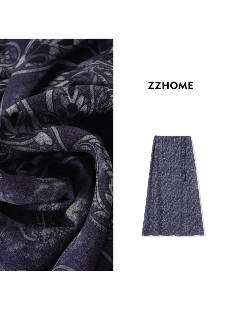 ZOZO HOME ｜新经典远山黛腰果花悬垂花脚踝半裙q171108p