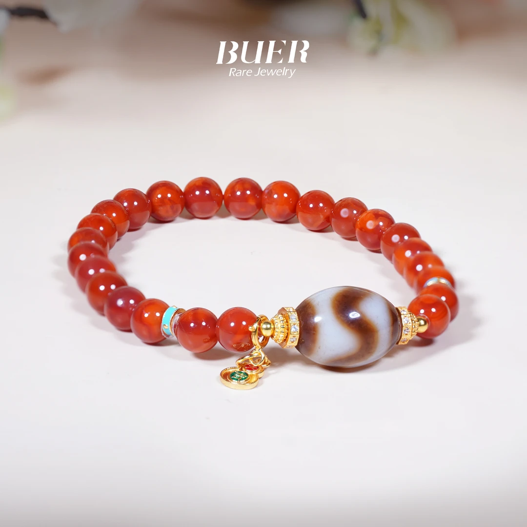 【不二】虎牙珠珠南红玛瑙DIY手串6mm+(多样性发)