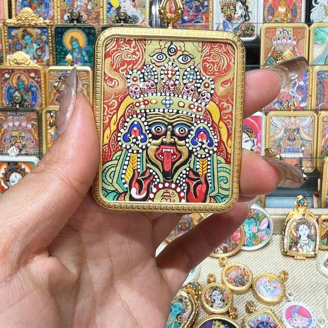 吊坠热贡纯手绘唐卡非遗文化