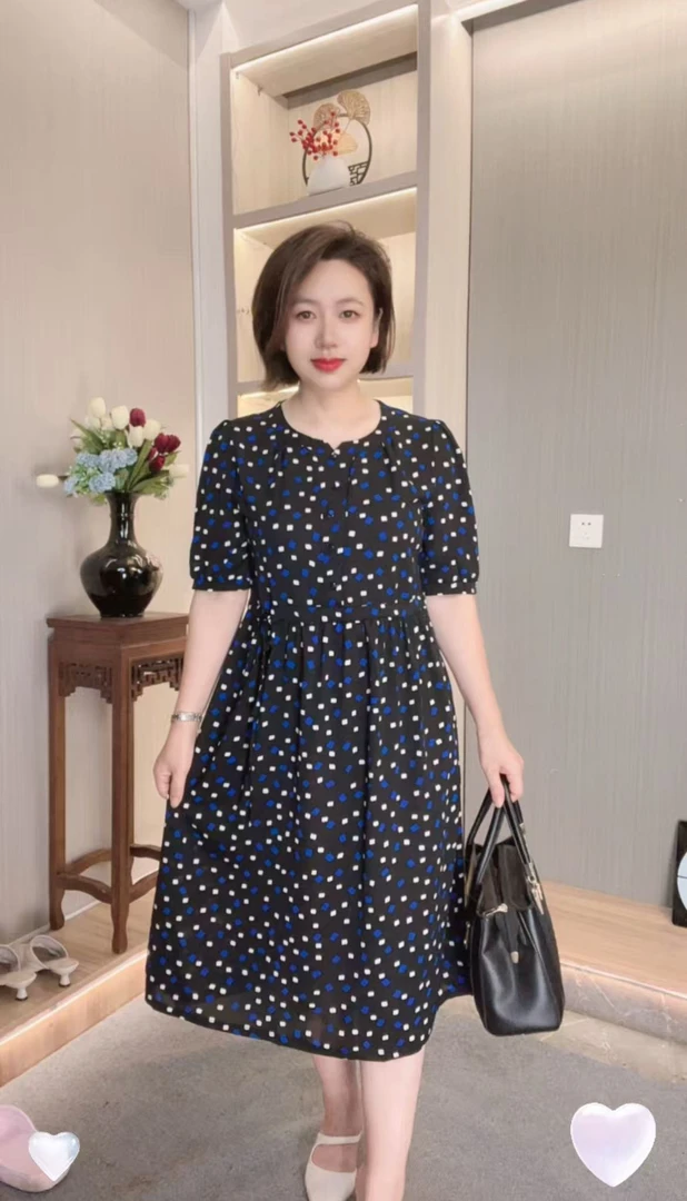 建筑连衣裙70后碎花小个子裙子秋季款碎花收腰气质大码显瘦