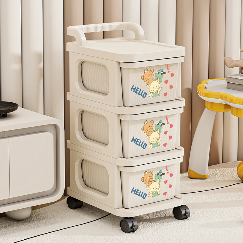 百年正和零食收纳柜置物架儿童储物柜家用抽屉式多层可移动小推车