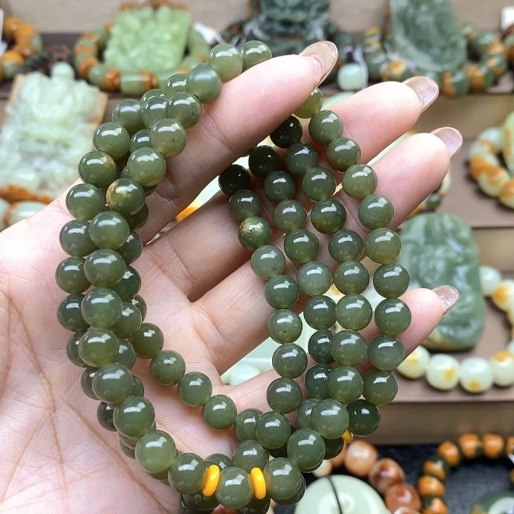 手串未镶嵌透闪石质玉财**通