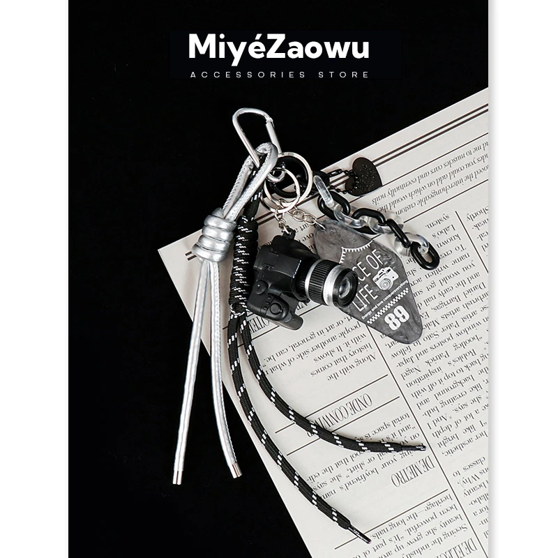 【弥野造物】黑色闪光相机挂件 miu系极繁包包挂饰情侣钥匙扣高级感
