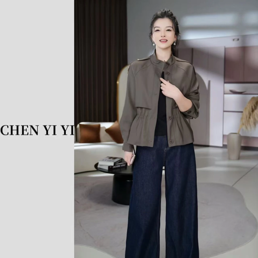 LMENY“继承者”挺括有型～小立领插肩袖可调节收腰显瘦短款风衣外套