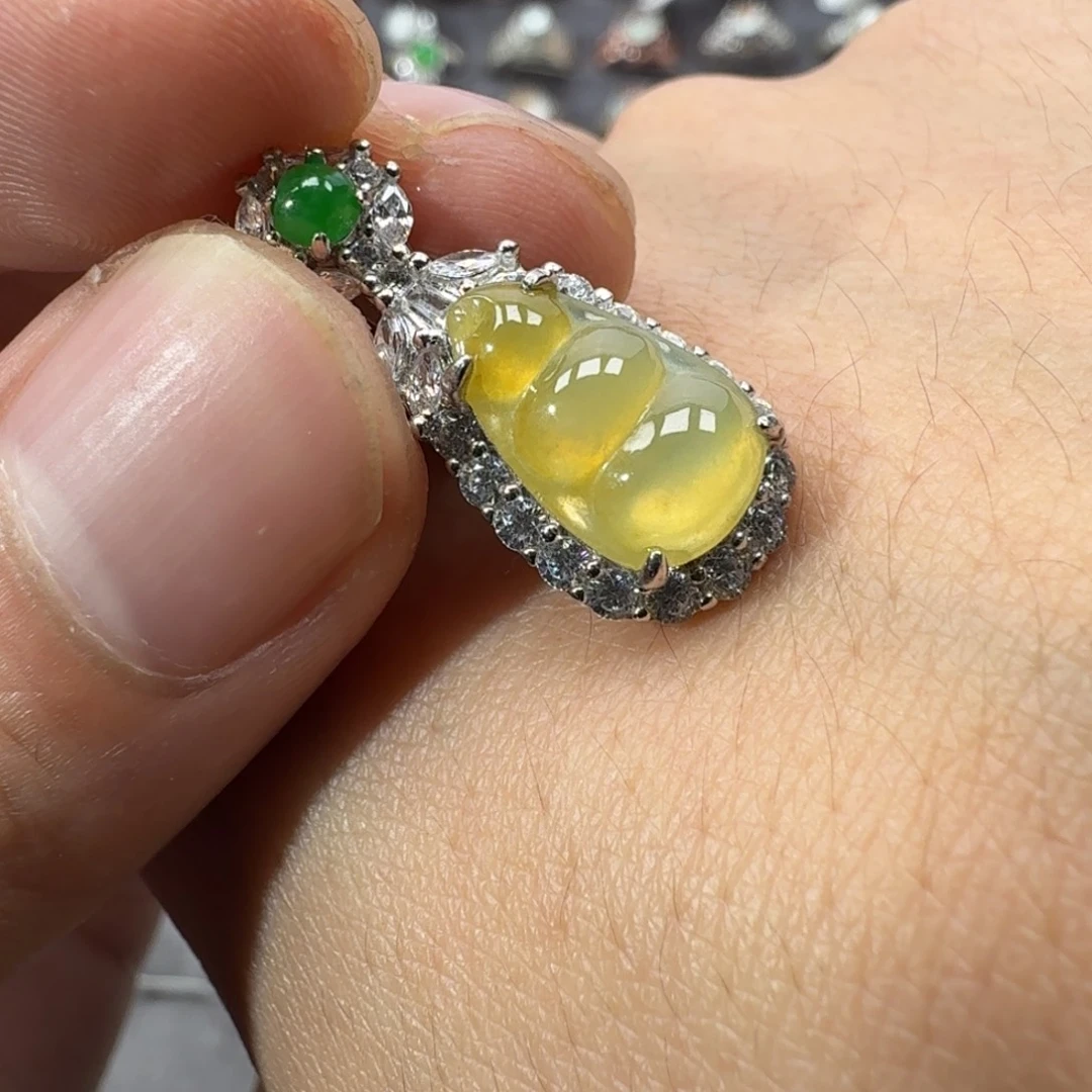 翡翠银S925镶嵌戒指天然缅甸翡翠a货