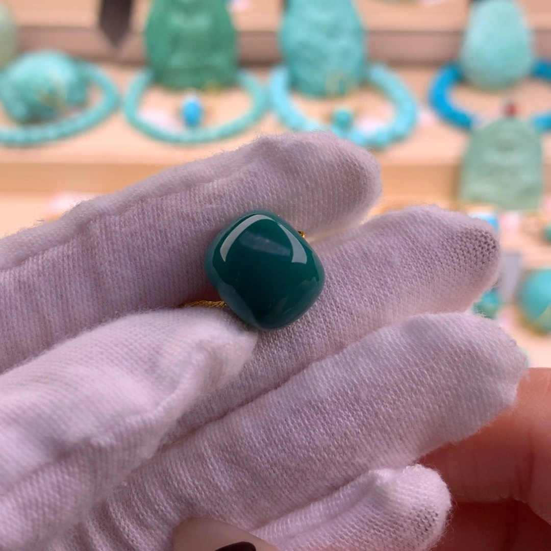 绿松石珠宝奇石未镶嵌13.3*11.5mm