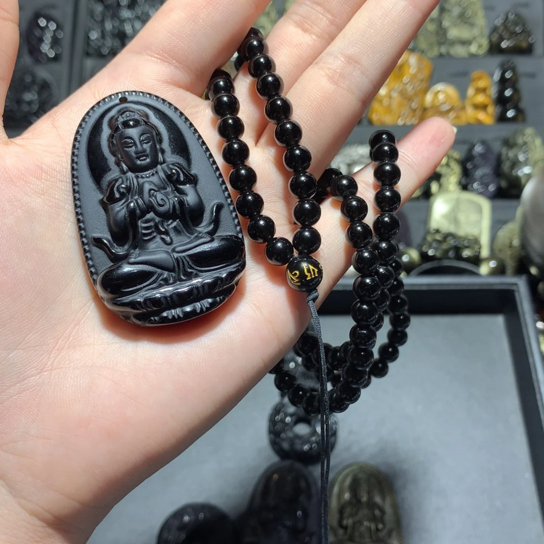 未镶嵌黑曜岩吊坠(赠链)