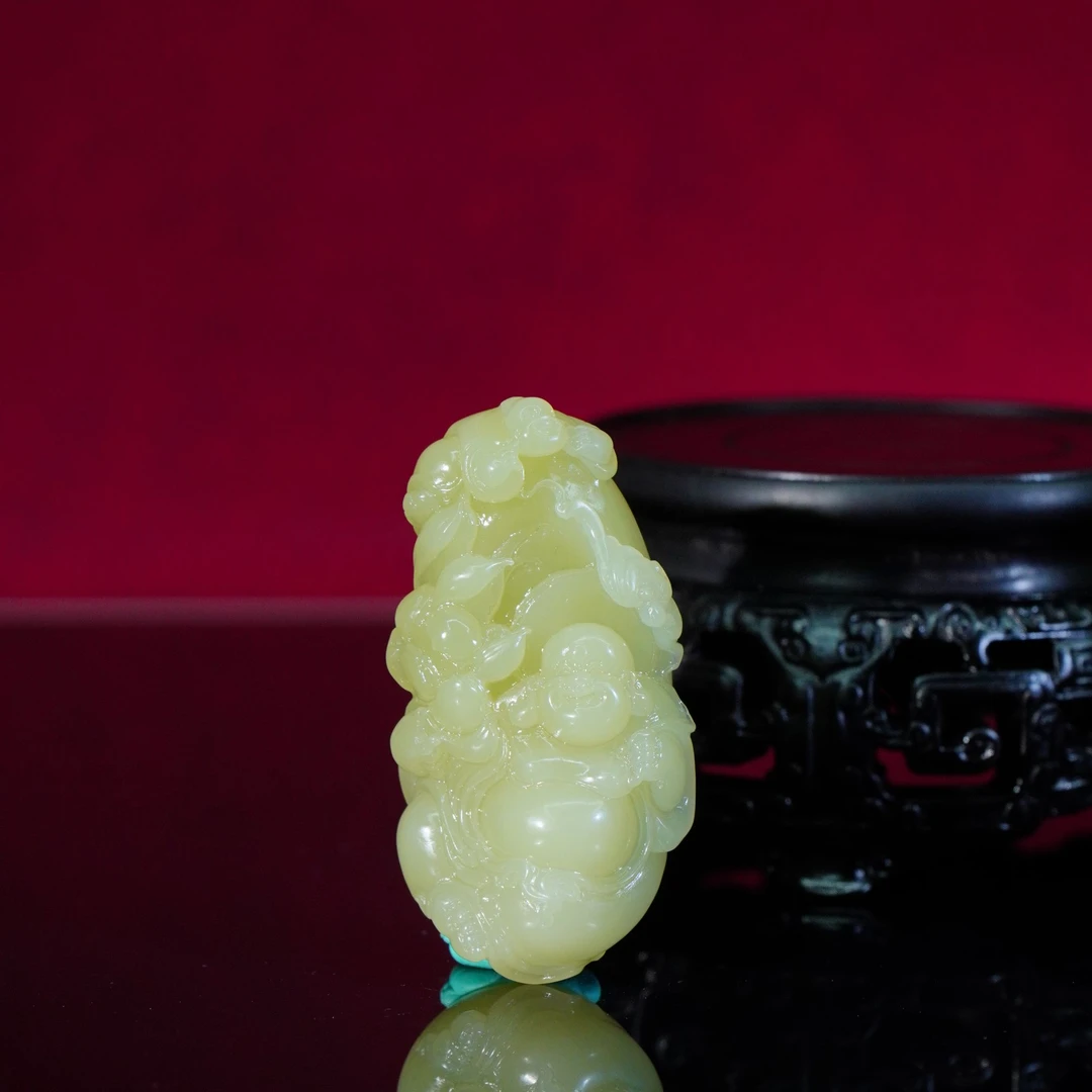 C9-AAA级【天然和田玉弥勒佛手把件】102.12g-YD10250036001173