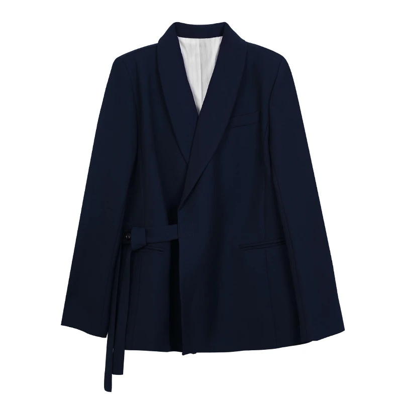 清仓】西装外套女春季宽松高级感系带西服气质163上衣