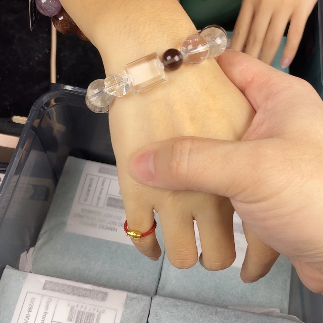 银S925镀金镶嵌手串水晶