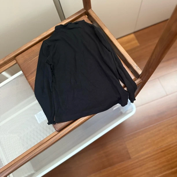 【编号F504】C2015-01-儿童花边领打底衫黑色-YJ