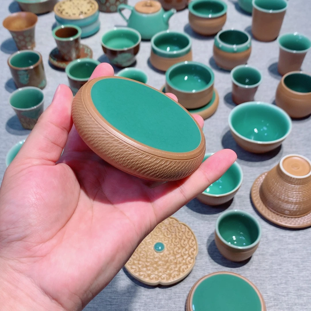 荷***萌龙泉青瓷茶具杯垫