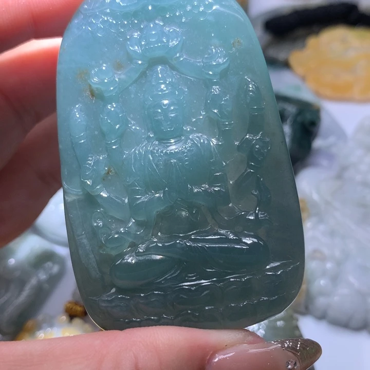 翡翠未镶嵌颈饰保真天然A货翡翠