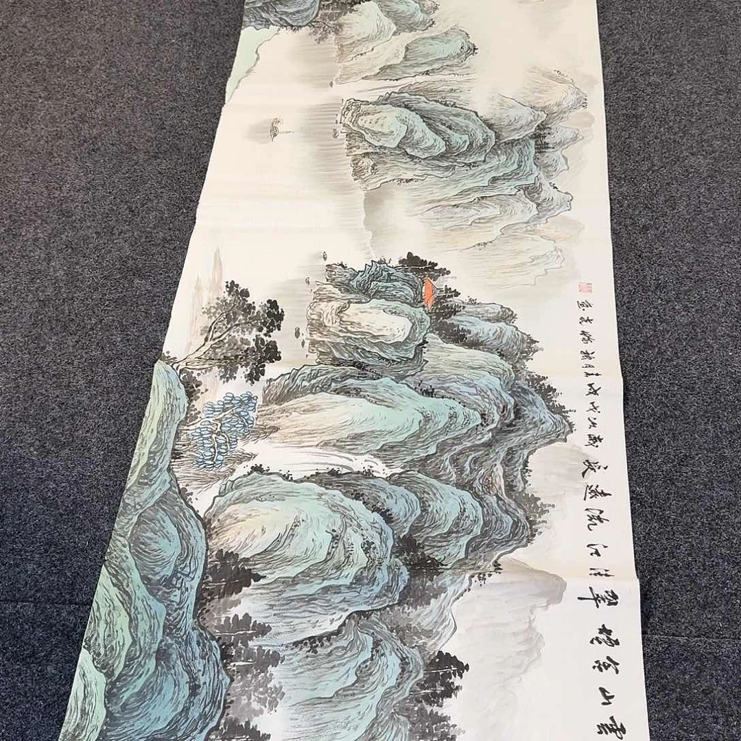 纯手绘国画作品好看小六尺