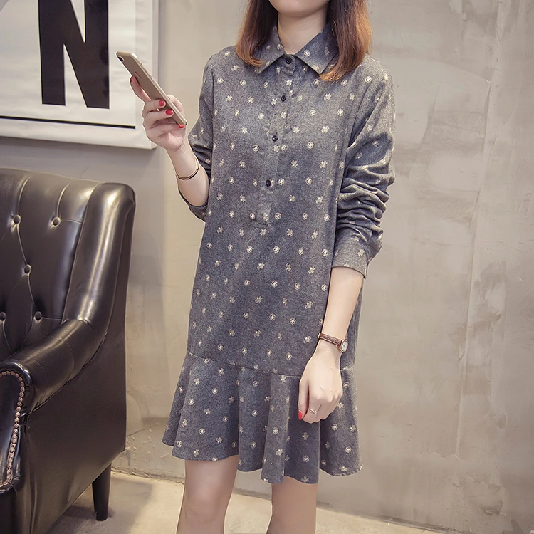 3722大码中长款秋冬连衣裙打底裙9353